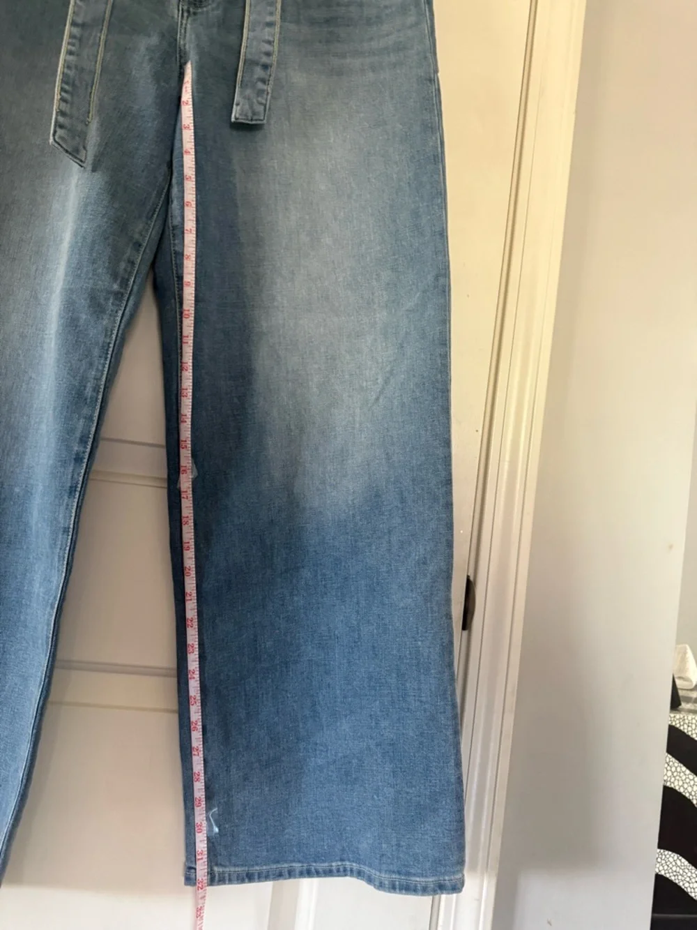 Banana Republic Light Blue Wide-Leg Jeans with removable tie belt size 31 NWT - Picture 5 of 10